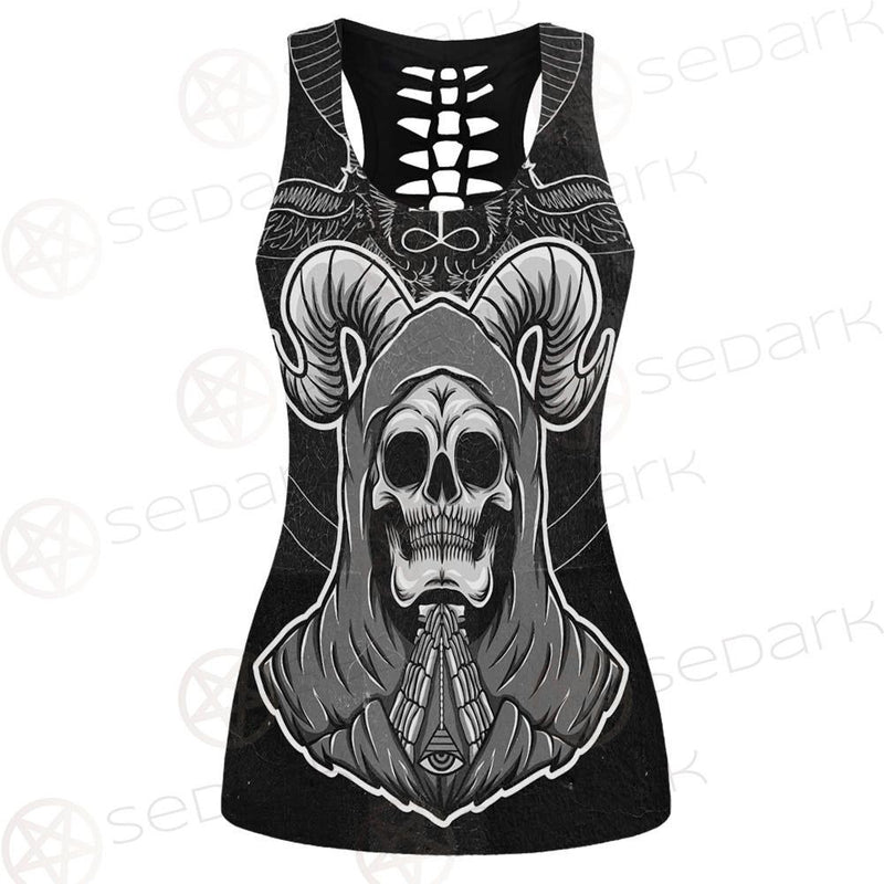 Satan Skull SED-0116 Hollow Out Tank Top