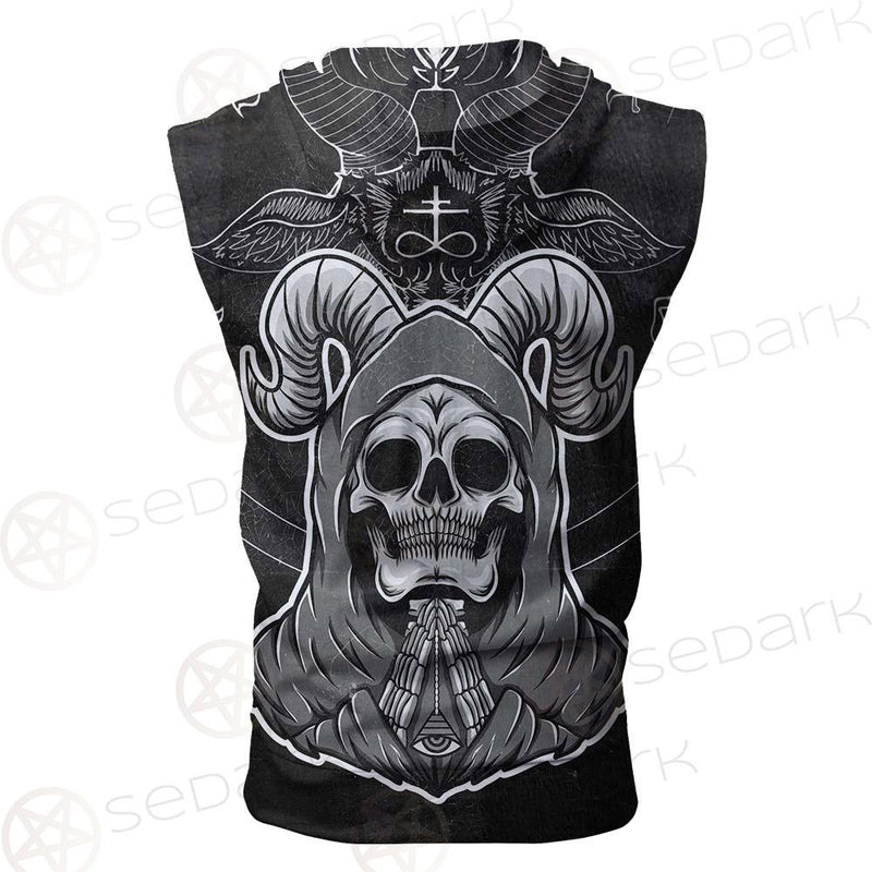 Satan Skull SED-0116 Zip Sleeveless Hoodie