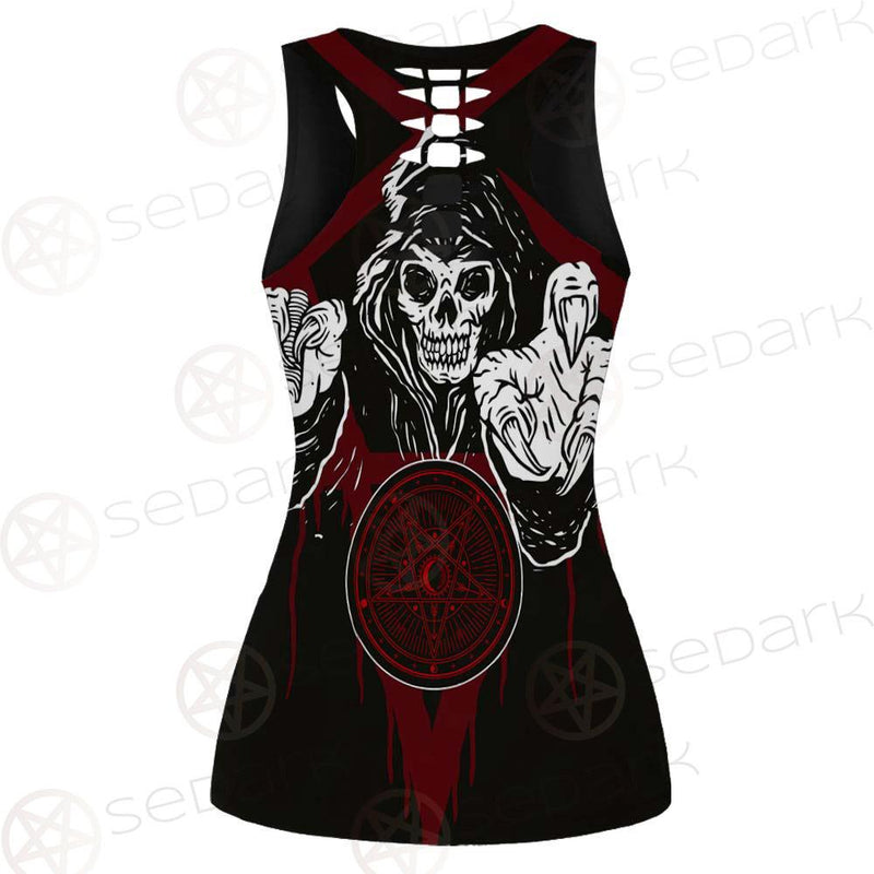 Skull Pentagram SED-0118 Hollow Out Tank Top