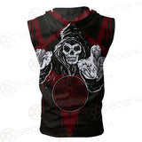 Skull Pentagram SED-0118 Zip Sleeveless Hoodie