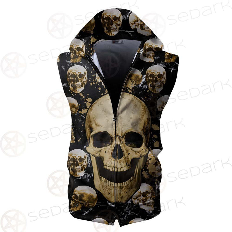 Skull Gold SED-0122 Zip Sleeveless Hoodie