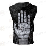 Satan Hand SED-0123 Zip Sleeveless Hoodie