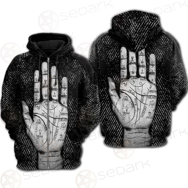 Satan Hand SED-0123 Hoodie Raglan Zip