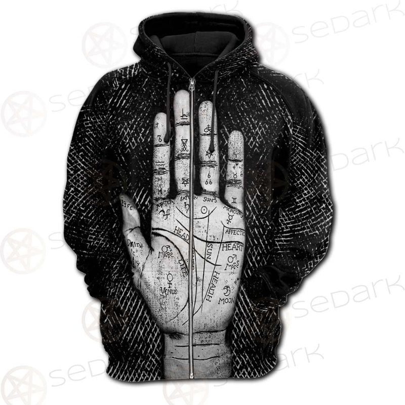 Satan Hand SED-0123 Hoodie Raglan Zip