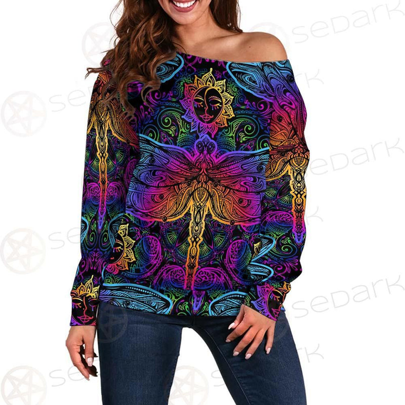 Butterfly Colorful SED-0126 Off Shoulder Sweaters