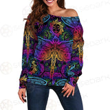 Butterfly Colorful SED-0126 Off Shoulder Sweaters