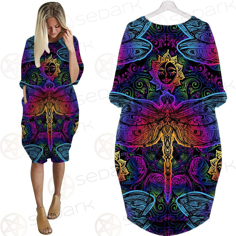 Butterfly Colorful SED-0126 Batwing Pocket Dress