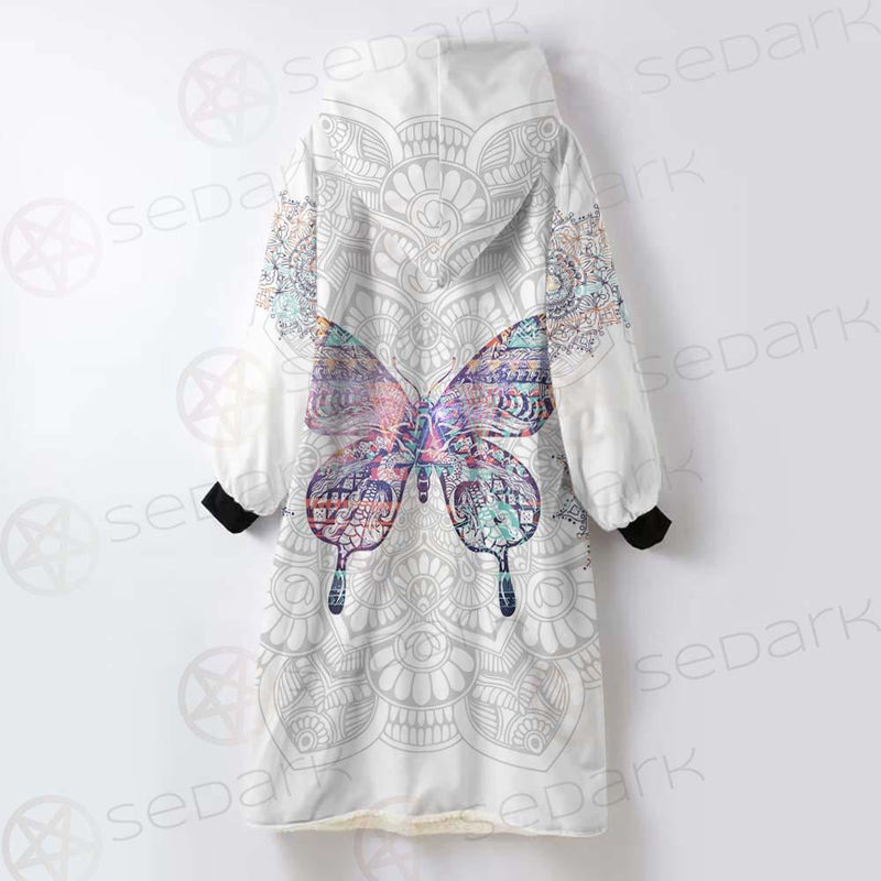 Butterfly Boho SED-0134 Oversized Sherpa Blanket Hoodie