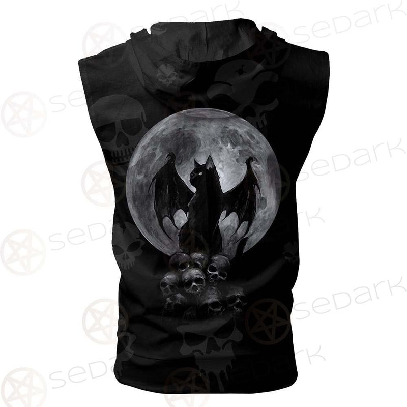 Witch Cat SED-0147 Zip Sleeveless Hoodie