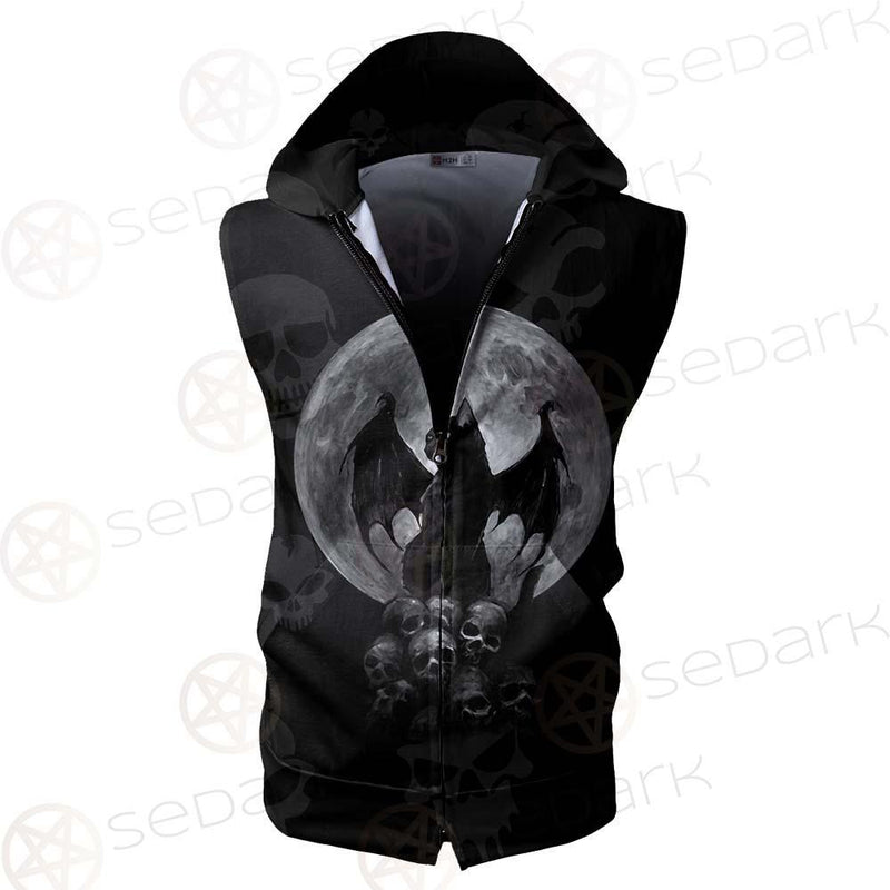 Witch Cat SED-0147 Zip Sleeveless Hoodie