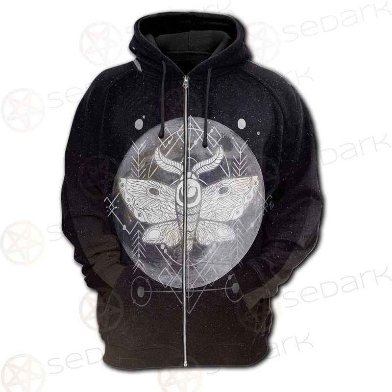 Wicca Moon Butterfly SED-0149 Hoodie Raglan Zip