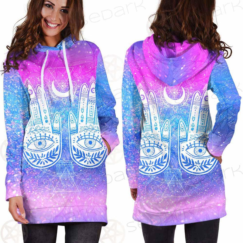 Wicca Eyes And Hands SED-0151 Hoodie Dress