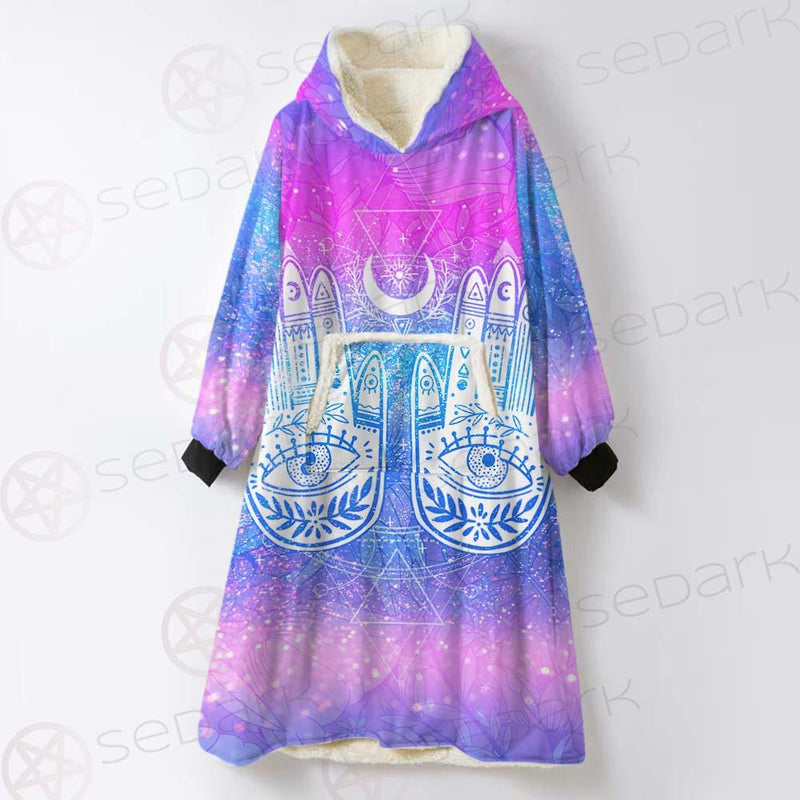 Wicca Eyes And Hands SED-0151 Oversized Sherpa Blanket Hoodie