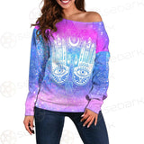 Wicca Eyes And Hands SED-0151 Off Shoulder Sweaters