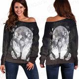 Wicca Moon And Hands SED-0152 Off Shoulder Sweaters