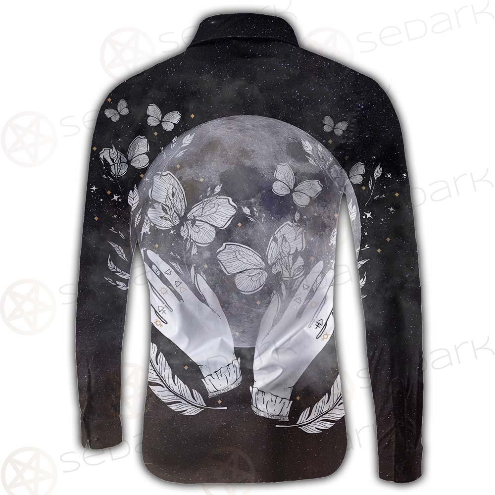 Wicca Moon And Hands SED-0152 Long Sleeve Shirt