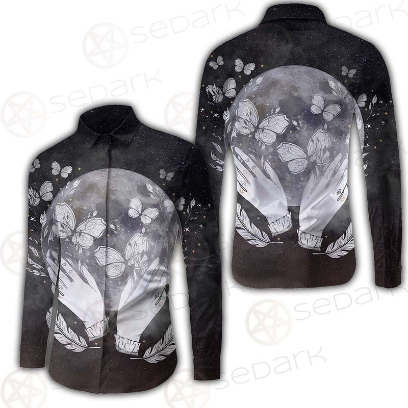 Wicca Moon And Hands SED-0152 Long Sleeve Shirt