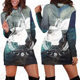 Wicca Rabbit Pattern SED-0153 Hoodie Dress