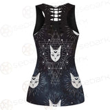Witch Cat Pattern SED-0154 Hollow Out Tank Top