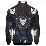 Witch Cat Pattern SED-0154 Stand-up Collar Jacket