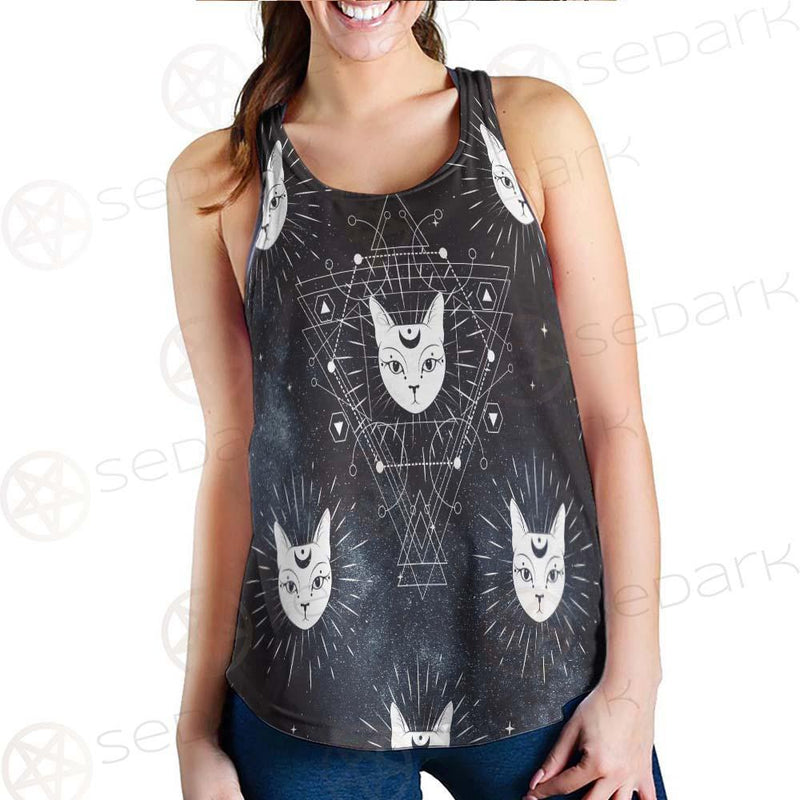 Witch Cat Pattern SED-0154 Women Tank Top