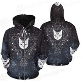 Witch Cat Pattern SED-0154 Zip-up Hoodies