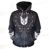 Witch Cat Pattern SED-0154 Zip-up Hoodies