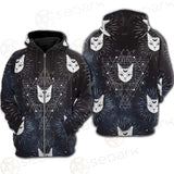 Witch Cat Pattern SED-0154 Hoodie Raglan Zip