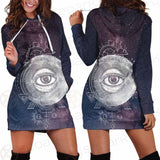 Wicca Pattern In Hands SED-0156 Hoodie Dress