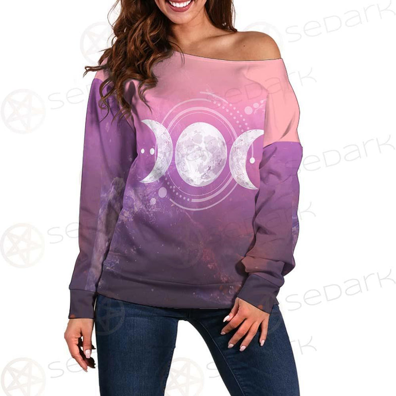 Triple Moon Wicca SED-0161 Off Shoulder Sweaters