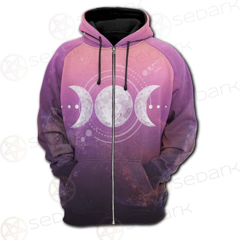 Triple Moon Wicca SED-0161 Hoodie Raglan Zip