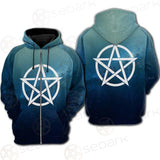 Religious Sign Wicca SED-0162 Hoodie Raglan Zip