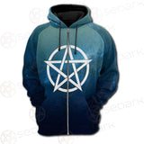 Religious Sign Wicca SED-0162 Hoodie Raglan Zip