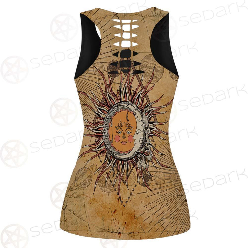 Bohemian Sun And Moon SED-0165 Hollow Out Tank Top