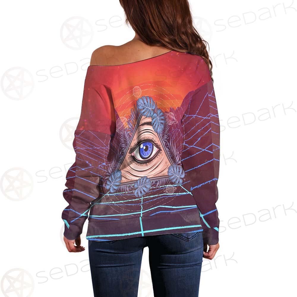 Eye Of Providence SED-0166 Off Shoulder Sweaters