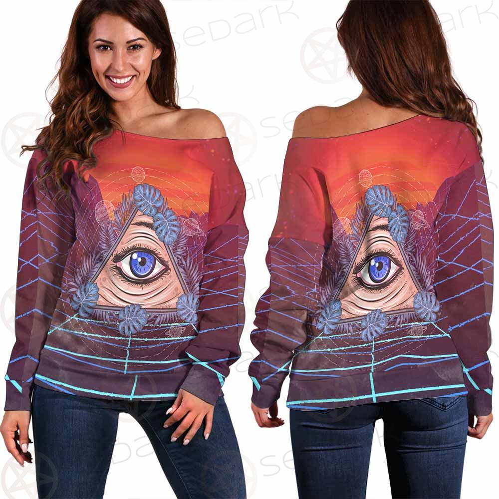 Eye Of Providence SED-0166 Off Shoulder Sweaters