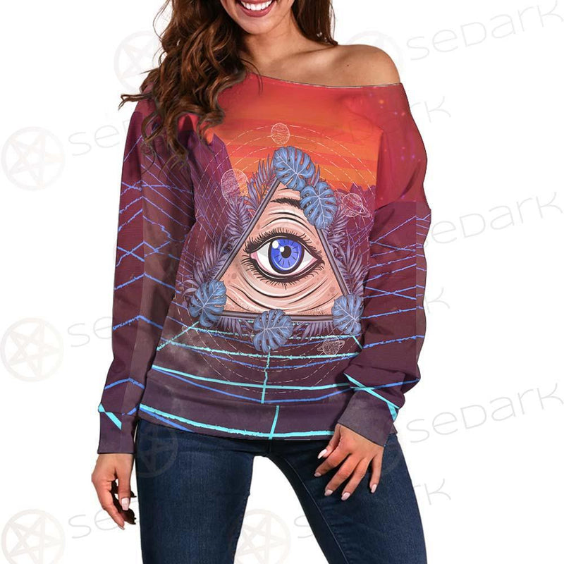 Eye Of Providence SED-0166 Off Shoulder Sweaters