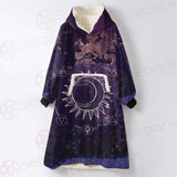 Wicca Pattern Moon And Sun SED-0167 Oversized Sherpa Blanket Hoodie