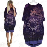 Wicca Pattern Moon And Sun SED-0167 Batwing Pocket Dress