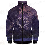 Wicca Pattern Moon And Sun SED-0167 Stand-up Collar Jacket