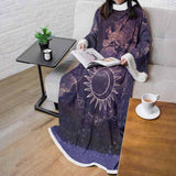 Wicca Pattern Moon And Sun SED-0167 Sleeved Blanket