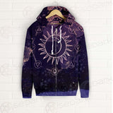 Wicca Pattern Moon And Sun SED-0167 Zip-up Hoodies