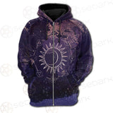 Wicca Pattern Moon And Sun SED-0167 Hoodie Raglan Zip