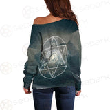 Wicca Symbol SED-0169 Off Shoulder Sweaters