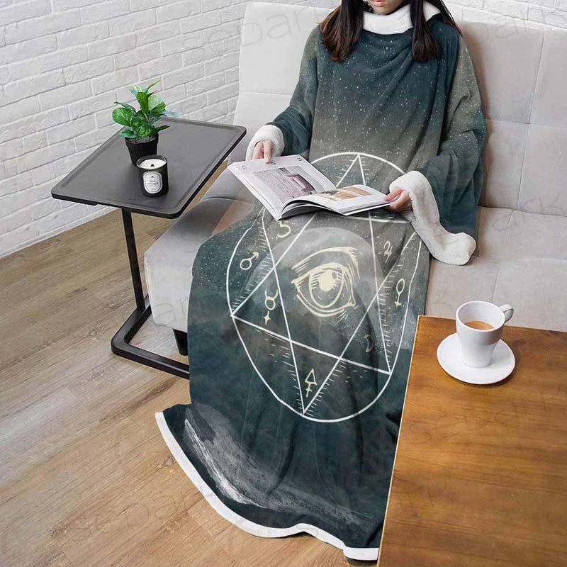 Wicca Symbol SED-0169 Sleeved Blanket
