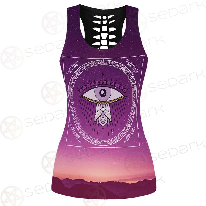 Eye Pattern Month SED-0170 Hollow Out Tank Top