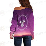 Eye Pattern Month SED-0170 Off Shoulder Sweaters