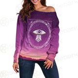 Eye Pattern Month SED-0170 Off Shoulder Sweaters