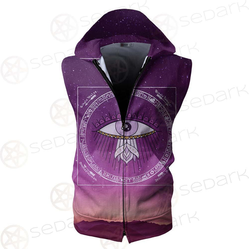 Eye Pattern Month SED-0170 Zip Sleeveless Hoodie