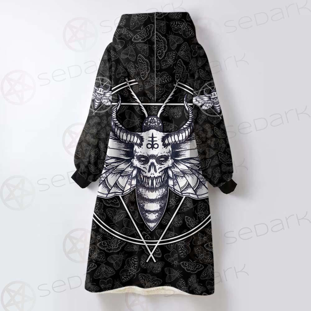 Satanic Death Moth SED-0171 Oversized Sherpa Blanket Hoodie
